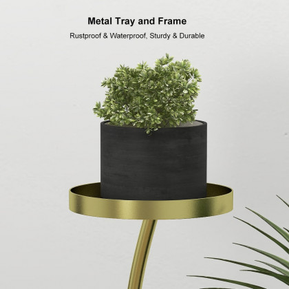 HMR - Metal Indoor 3-Tier Corner Planter in Gold