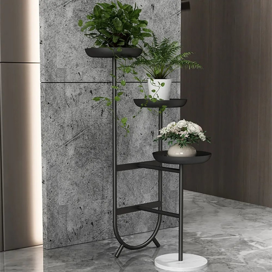 HMR - Chic Unique Shaped Metal Standing Plant Stand