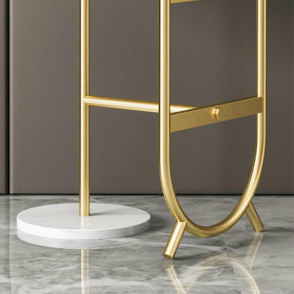 HMR Chic Unique Shaped Metal Standing Plant Stand - Gold