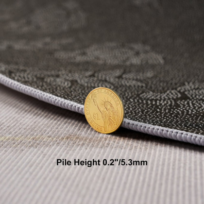 HMR Modern Abstract Round Indoor 4' x 4' Area Rug - Gray/Gold, Style B
