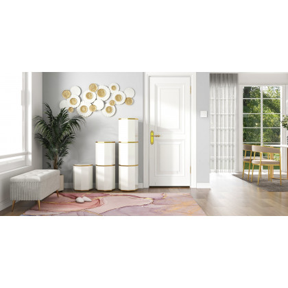 HMR Modern Abstract Rectangular 5' x 7' Area Rug - Pink/Gold/Gray