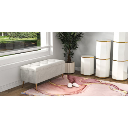 HMR Modern Abstract Rectangular 5' x 7' Area Rug - Pink/Gold/Gray