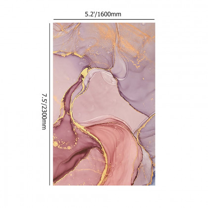 HMR Modern Abstract Rectangular 5' x 7' Area Rug - Pink/Gold/Gray