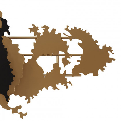 HMR - 3D Metal World Map Home Decor Art in Black and Yellow