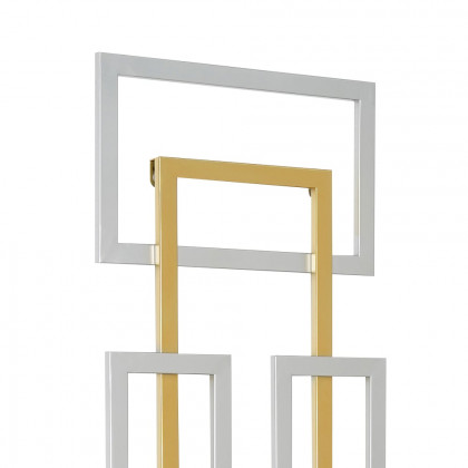 HMR - 2 Pieces Geometric Rectangle Metal Wall Decor in Gold and Silver