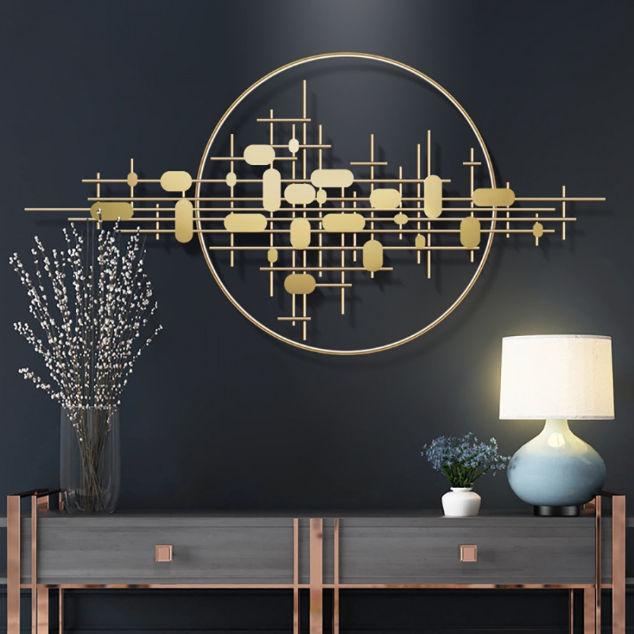 HMR - 3D Big Wall Decorative Metal Home Hanging Art in Gold