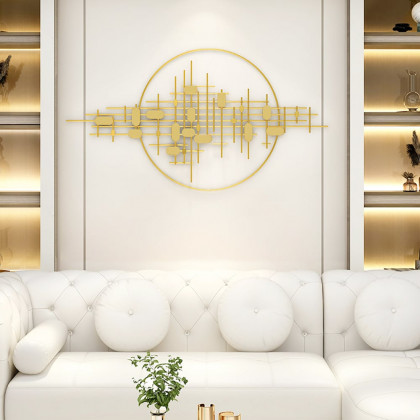 HMR - 3D Big Wall Decorative Metal Home Hanging Art in Gold