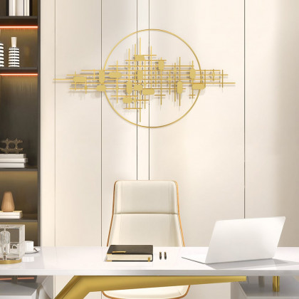 HMR - 3D Big Wall Decorative Metal Home Hanging Art in Gold