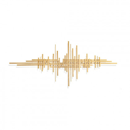 HMR - Geometric Lines Metal Wall Home Hanging Accent in Gold