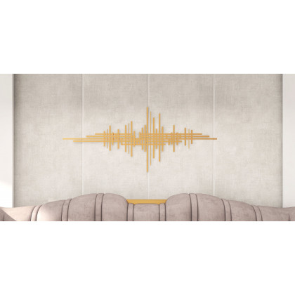 HMR - Geometric Lines Metal Wall Home Hanging Accent in Gold