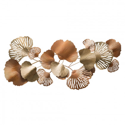 HMR - Farmhouse Ginkgo Leaves Wall Metal Art in Gold