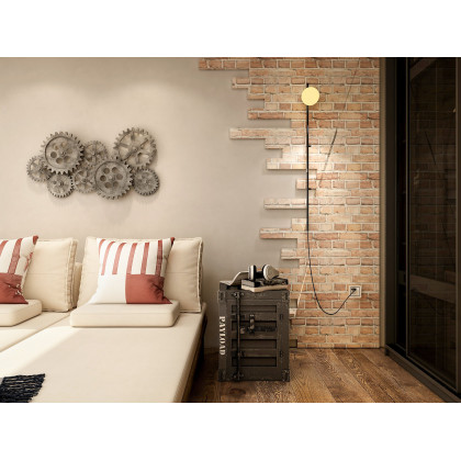 HMR - Distressed Wall Decor with Gear Design in Silver