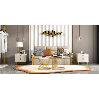 HMR - Geometric Metal Wall Art Hexagon Shape in Gold and Black