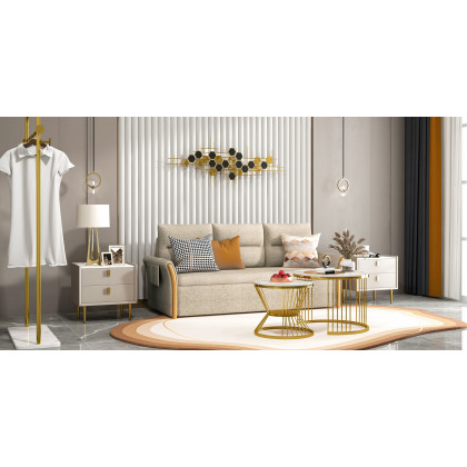 HMR - Geometric Metal Wall Art Hexagon Shape in Gold and Black