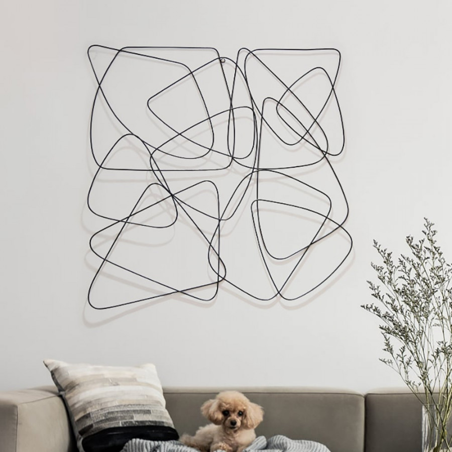 HMR - 3D Metal Wall Home Art in Black