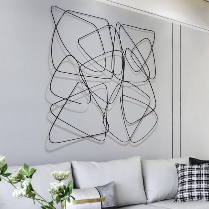 HMR - 3D Metal Wall Home Art in Black