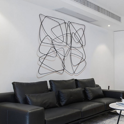 HMR - 3D Metal Wall Home Art in Black