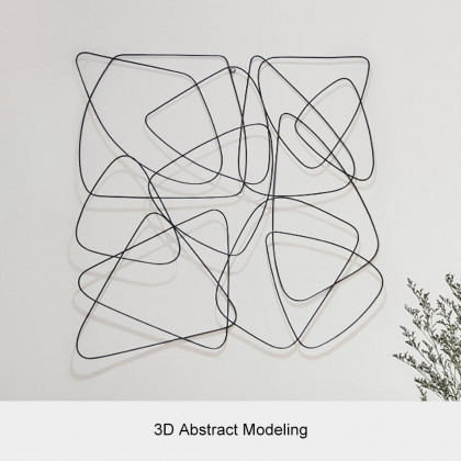 HMR - 3D Metal Wall Home Art in Black