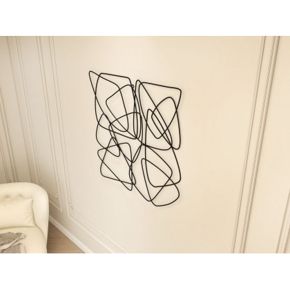 HMR - 3D Metal Wall Home Art in Black