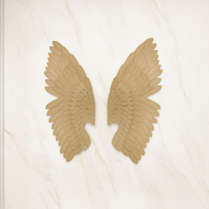 HMR - 2 Pieces Wing Wall Decor Home Art in Gold