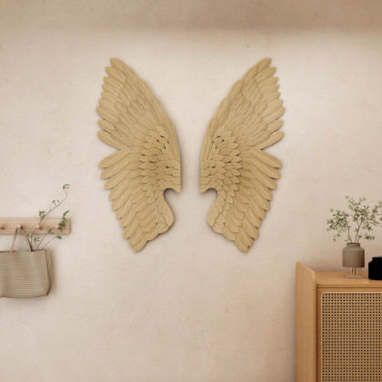 HMR - 2 Pieces Wing Wall Decor Home Art in Gold