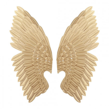 HMR - 2 Pieces Wing Wall Decor Home Art in Gold