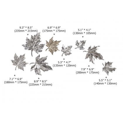 HMR - 8 Pieces 3D Maple Leaves Home Wall Decor in Gold