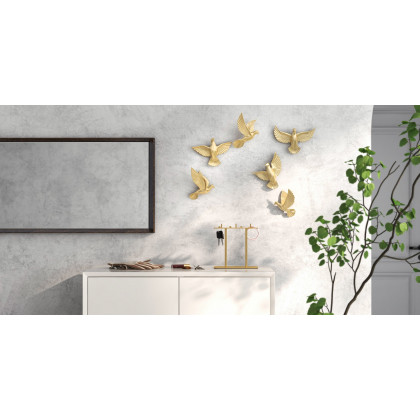 HMR Flocking Birds Wall Decor (Set of 6) - Gold, DIY Combination