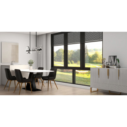 HMR - Modern 78.7" Rectangle Dining Table for 6-8 People in Black, Sintered Stone