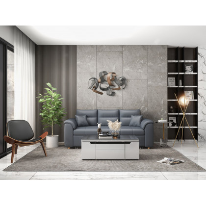 HMR Leather Walnut Tripod Accent Chair - Black