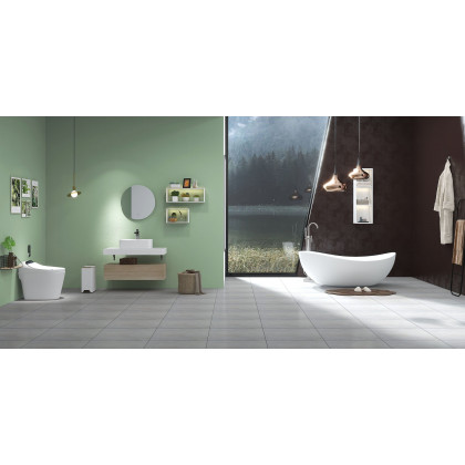 HMR Modern 39" Bathroom Vanity Set with Sink - White/Natural