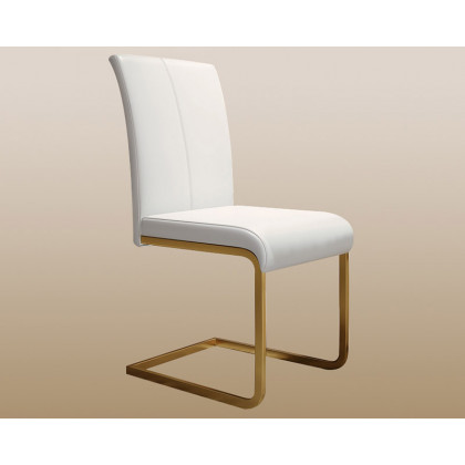 HMR Modern Dining Chairs with PU Leather Upholstery (Set of 2) - White