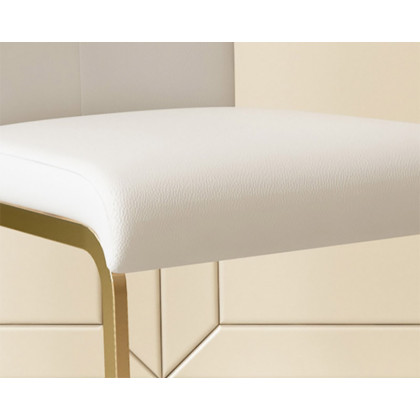 HMR Modern Dining Chairs with PU Leather Upholstery (Set of 2) - White