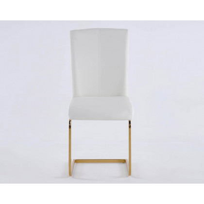 HMR Modern Dining Chairs with PU Leather Upholstery (Set of 2) - White