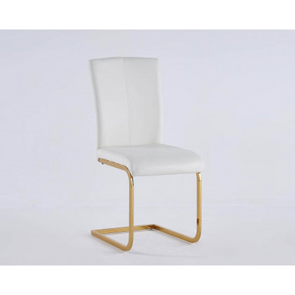 HMR Modern Dining Chairs with PU Leather Upholstery (Set of 4) - White