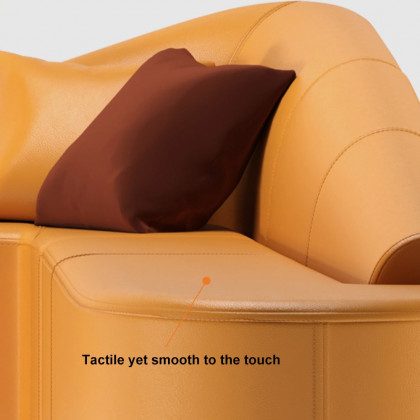 HMR Modern 6-Seater L-Shaped Corner Faux Leather Upholstery Sectional Sofa - Orange