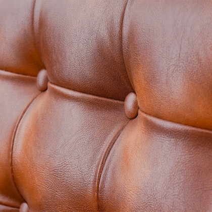 HMR - Industrial Loft 3-Seater Tufted Upholstered Sofa in Brown