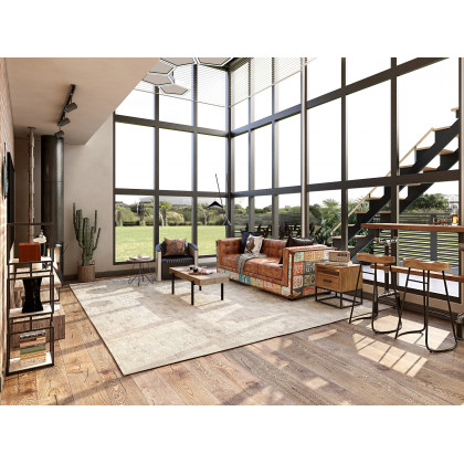 HMR - Industrial Loft 3-Seater Tufted Upholstered Sofa in Brown