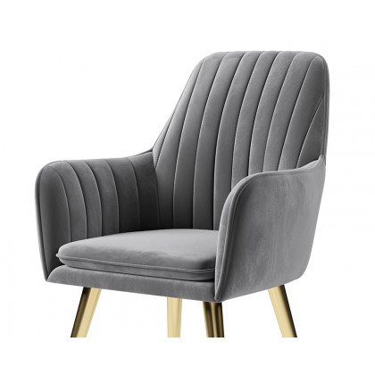 HMR Modern Dining Chairs with Velvet Upholstery (Set of 2) - Gray