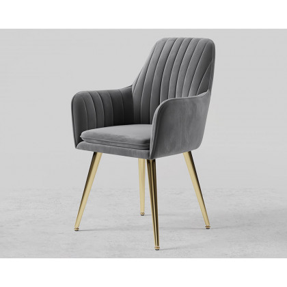 HMR Modern Dining Chairs with Velvet Upholstery (Set of 2) - Gray