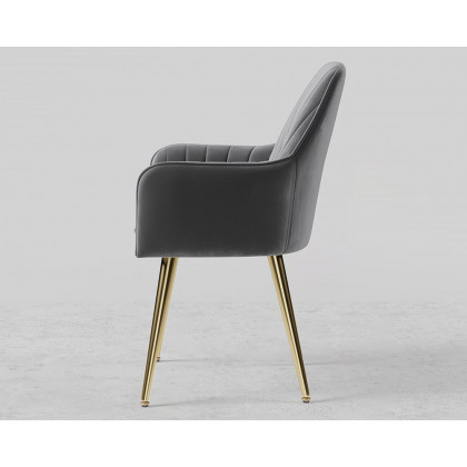 HMR Modern Dining Chairs with Velvet Upholstery (Set of 2) - Gray