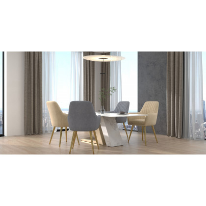 HMR Modern Dining Chairs with Velvet Upholstery (Set of 2) - Gray