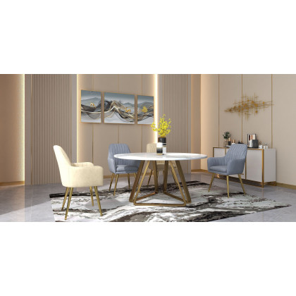 HMR Modern Dining Chairs with Velvet Upholstery (Set of 2) - Gray