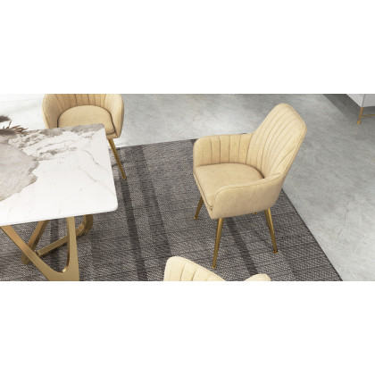 HMR - Modern Dining Chairs with Velvet Upholstery (Set of 2)