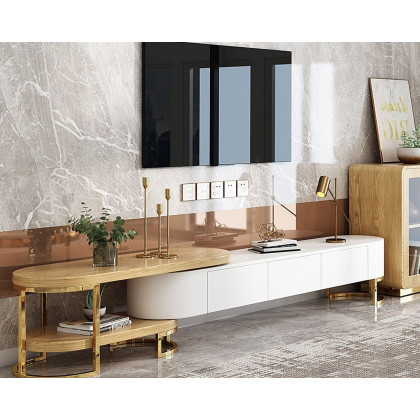 HMR - Nesnesis Series Modern Extending TV Stand with Storage