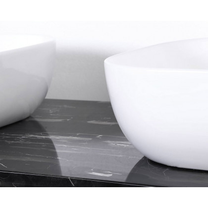 HMR - Modern 60" Floating Bathroom Vanity Set with Double Sinks