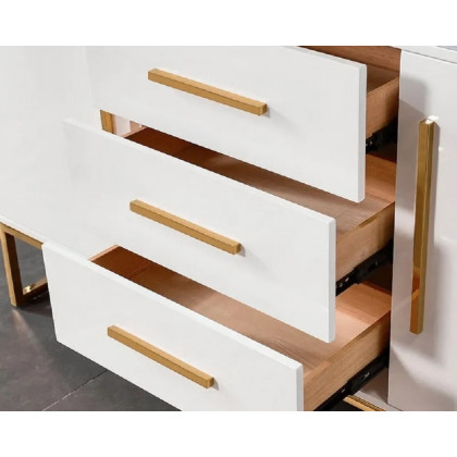 HMR Stovf Series Modern 59" Sideboard Buffet with Drawers - White