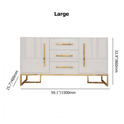 HMR Stovf Series Modern 59" Sideboard Buffet with Drawers - White
