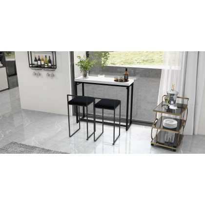 HMR - Modern Rolling 3-Tier Bar Cart on Wheel with Handle in Black and Gold
