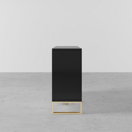 HMR Aro Series Modern 59.1" Affordable Sideboard with Storage - Black